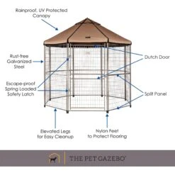 Win World Pet Gazebo Dog Kennel, Earth Taupe, 8-ft -Pet Cat Supplies Store 732814 PT3. AC SS1800 V1670525418