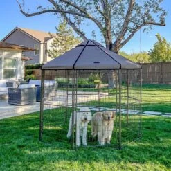 Win World Pet Gazebo Dog Kennel, Earth Taupe, 8-ft -Pet Cat Supplies Store 732814 PT6. AC SS1800 V1670525421