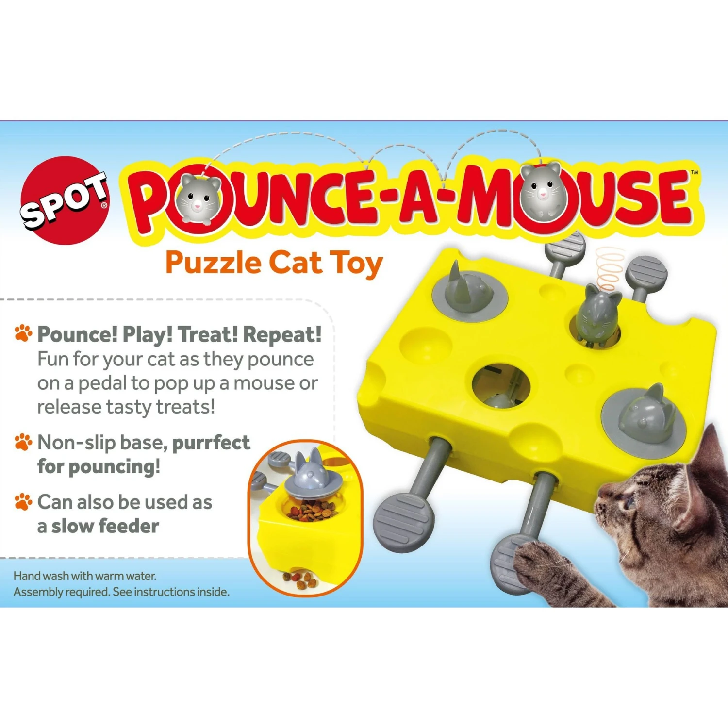 Ethical Pet Pounce A Mouse Treat Dispensing Cat Toy, Yellow 3 Ethical Pet Pounce A Mouse Treat Dispensing Cat Toy, Yellow - Image 3
