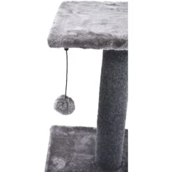 Cat Craft 2 Tier Plush Pedestal Cat Scratching Post & Platform Lounge With Hanging Cat Toy, Grey -Pet Cat Supplies Store 744686 PT4. AC SS1800 V1689974811