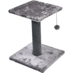 Cat Craft 2 Tier Plush Pedestal Cat Scratching Post & Platform Lounge With Hanging Cat Toy, Grey -Pet Cat Supplies Store 744686 PT5. AC SS1800 V1689974591