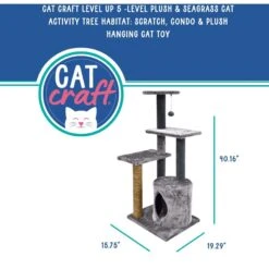 Cat Craft Level Up 5 Tier Plush & Seagrass Activity Cat Tree Habitat, Gray, Large 9 Cat Craft Level Up 5 Tier Plush & Seagrass Activity Cat Tree Habitat, Gray, Large -Pet Cat Supplies Store 744718 PT2. AC SS1800 V1689974480