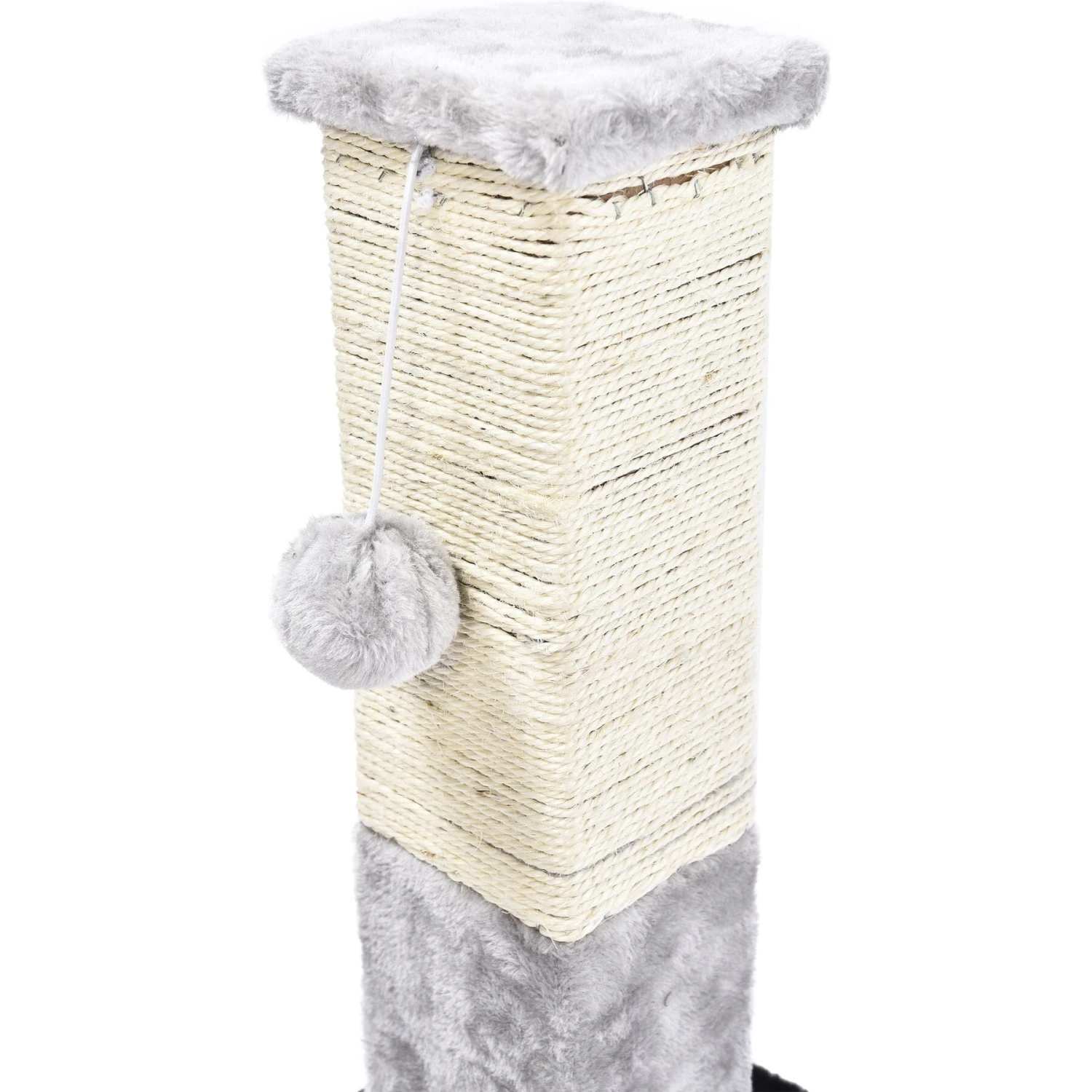 Cat Craft Plush & Sisal Square Cat Scratching Post With Plush Hanging Cat Toy, Gray/Natural, Small 6 Cat Craft Plush & Sisal Square Cat Scratching Post With Plush Hanging Cat Toy, Gray/Natural, Small - Image 6