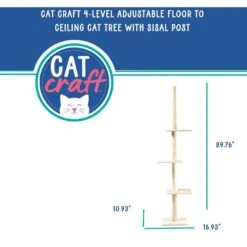 Cat Craft 4-Level Adjustable Climbing & Perch Cat Tree With Scratching Post, Cream, X-Large -Pet Cat Supplies Store 744814 PT2. AC SS1800 V1674069683