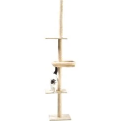 Cat Craft 4-Level Adjustable Climbing & Perch Cat Tree With Bolstered Cat Bed, Cream, X-Large -Pet Cat Supplies Store 744830 PT6. AC SS1800 V1674080180