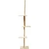 Cat Craft 4-Level Adjustable Climbing & Perch Cat Tree With Scratch Mat Post, Cream, X-Large