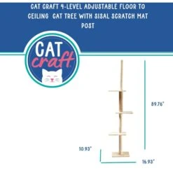 Cat Craft 4-Level Adjustable Climbing & Perch Cat Tree With Scratch Mat Post, Cream, X-Large -Pet Cat Supplies Store 744846 PT2. AC SS1800 V1674071337
