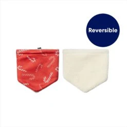 Frisco Reversible Candy Cane Cozy Knit Faux Fur Dog & Cat Pullover Bandana, 1 Count -Pet Cat Supplies Store 745294 PT3. AC SS1800 V1694793502
