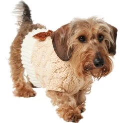 Frisco Cable Knit Dog & Cat Sweater Dress With Velvet Bow -Pet Cat Supplies Store 745838 PT2. AC SS1800 V1694793815