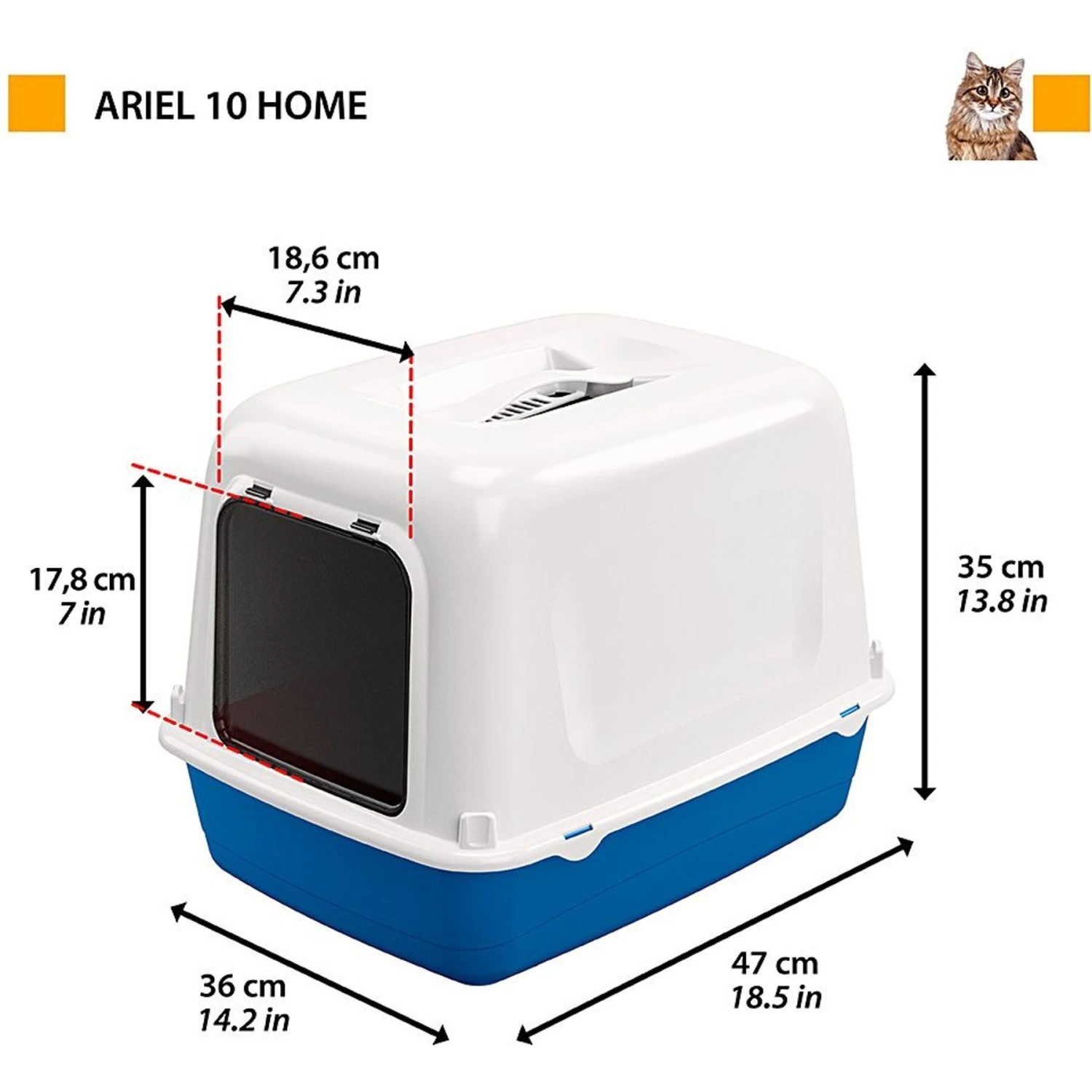 Ferplast Ariel Hooded Litter Box 2 Ferplast Ariel Hooded Litter Box - Image 2