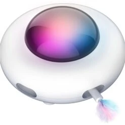 Shele UFO Interactive Cat Toy, White, Small