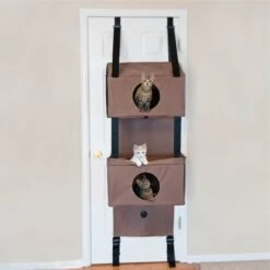K&H Pet Products Hangin' Feline Funhouse Cat Condo Door Mounted Cat Tree House For Indoor Cats