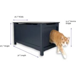 Designer Pet Products Parker Designer Catbox Litter Box Enclosure, Charcoal Black -Pet Cat Supplies Store 790966 PT7. AC SS1800 V1679340548