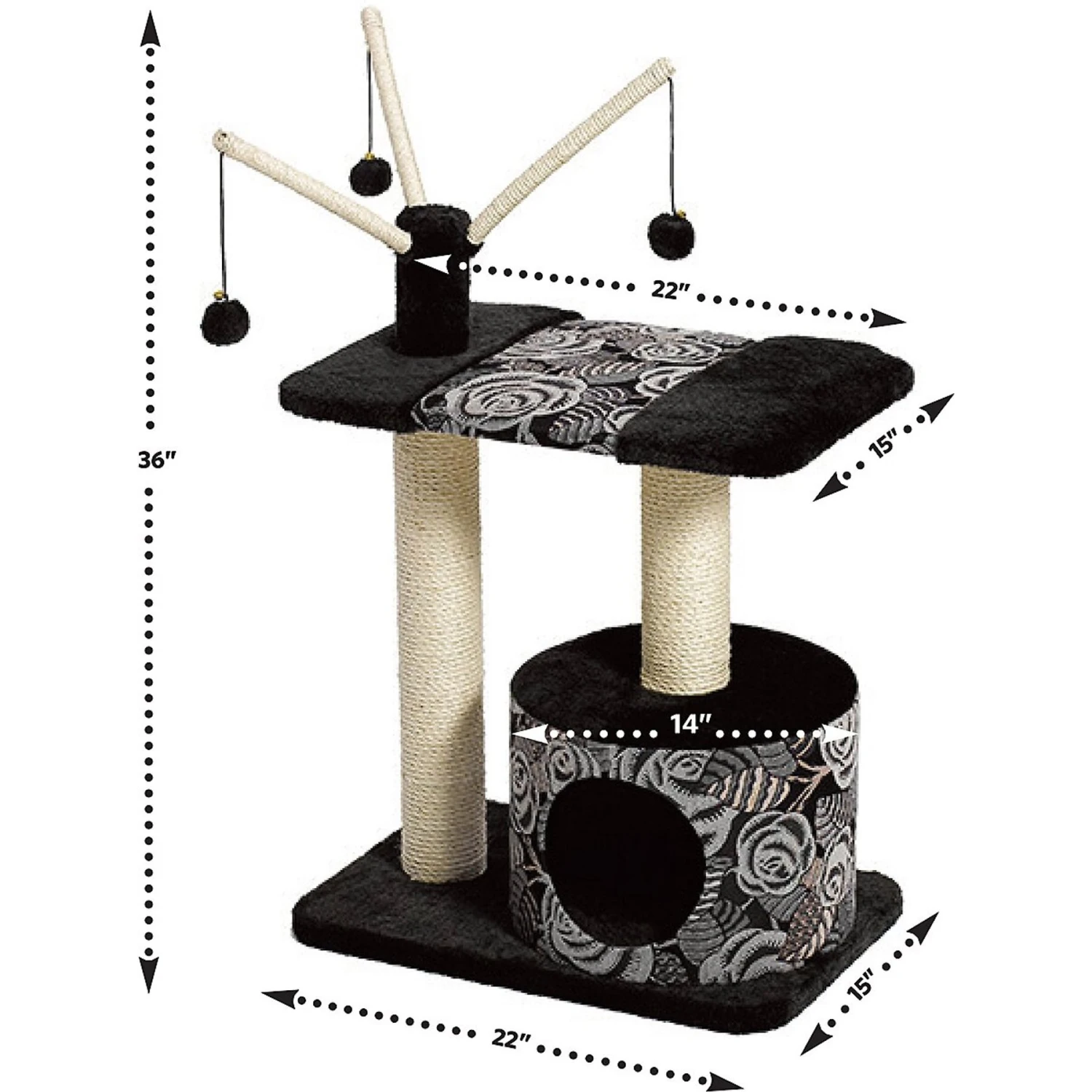 MidWest Feline Nuvo Carnival 37.5-in Faux Fur Cat Tree & Condo 2 MidWest Feline Nuvo Carnival 37.5-in Faux Fur Cat Tree & Condo - Image 2