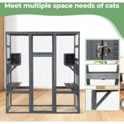 Coziwow Patio Outdoor Cat Playpen, Grey, Large -Pet Cat Supplies Store 804398 PT2. AC SS1800 V1687293650