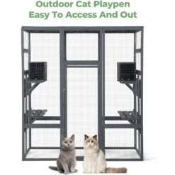 Coziwow Patio Outdoor Cat Playpen, Grey, Large -Pet Cat Supplies Store 804398 PT7. AC SS1800 V1687294701