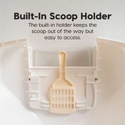 IRIS USA Hooded Corner Cat Litter Box With Front Door Flap & Scoop -Pet Cat Supplies Store 816574 PT3. AC SS1800 V1685131608