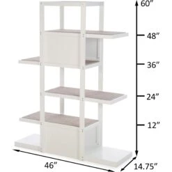 ZooVilla Bookshelf Cat Tree, White -Pet Cat Supplies Store 824014 PT3. AC SS1800 V1683567294