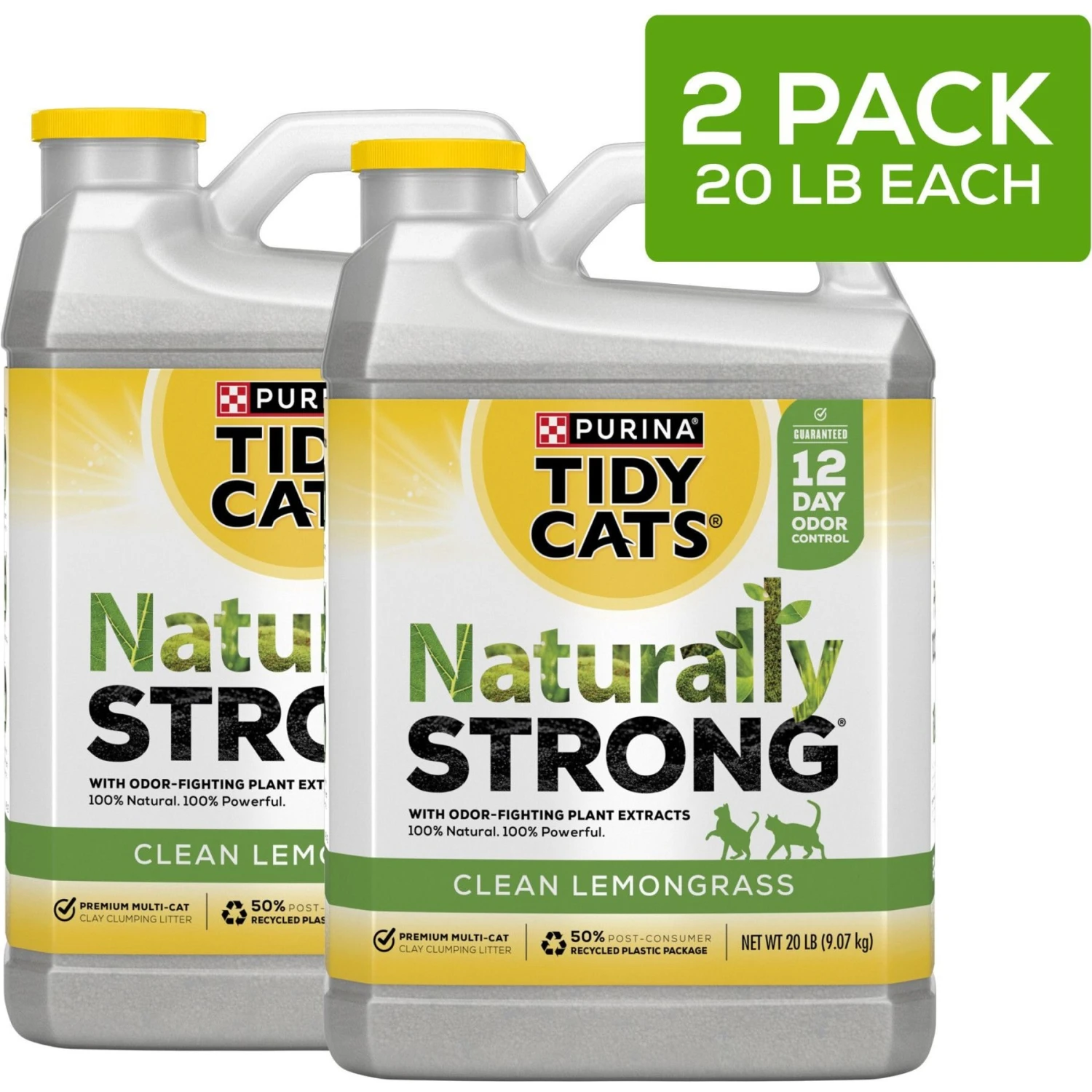 Tidy Cats Naturally Strong Clean Lemongrass Scented Clumping Clay Cat Litter 2 Tidy Cats Naturally Strong Clean Lemongrass Scented Clumping Clay Cat Litter - Image 2