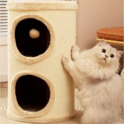 Hanamya Cat Tree Condo Tower, Beige -Pet Cat Supplies Store 843502 PT4. AC SS1800 V1682954437