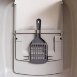 IRIS USA Enclosed Cat Litter Box With Front Door Flap & Scoop, Gray, Jumbo -Pet Cat Supplies Store 846614 PT5. AC SS1800 V1683835905