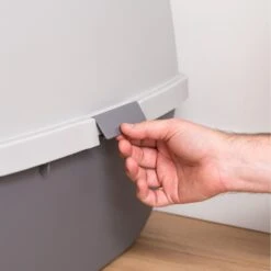 IRIS USA Enclosed Cat Litter Box With Front Door Flap & Scoop, Gray, Jumbo -Pet Cat Supplies Store 846614 PT6. AC SS1800 V1683836176