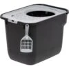 IRIS USA Square Top Entry Cat Litter Box With Scoop, Large