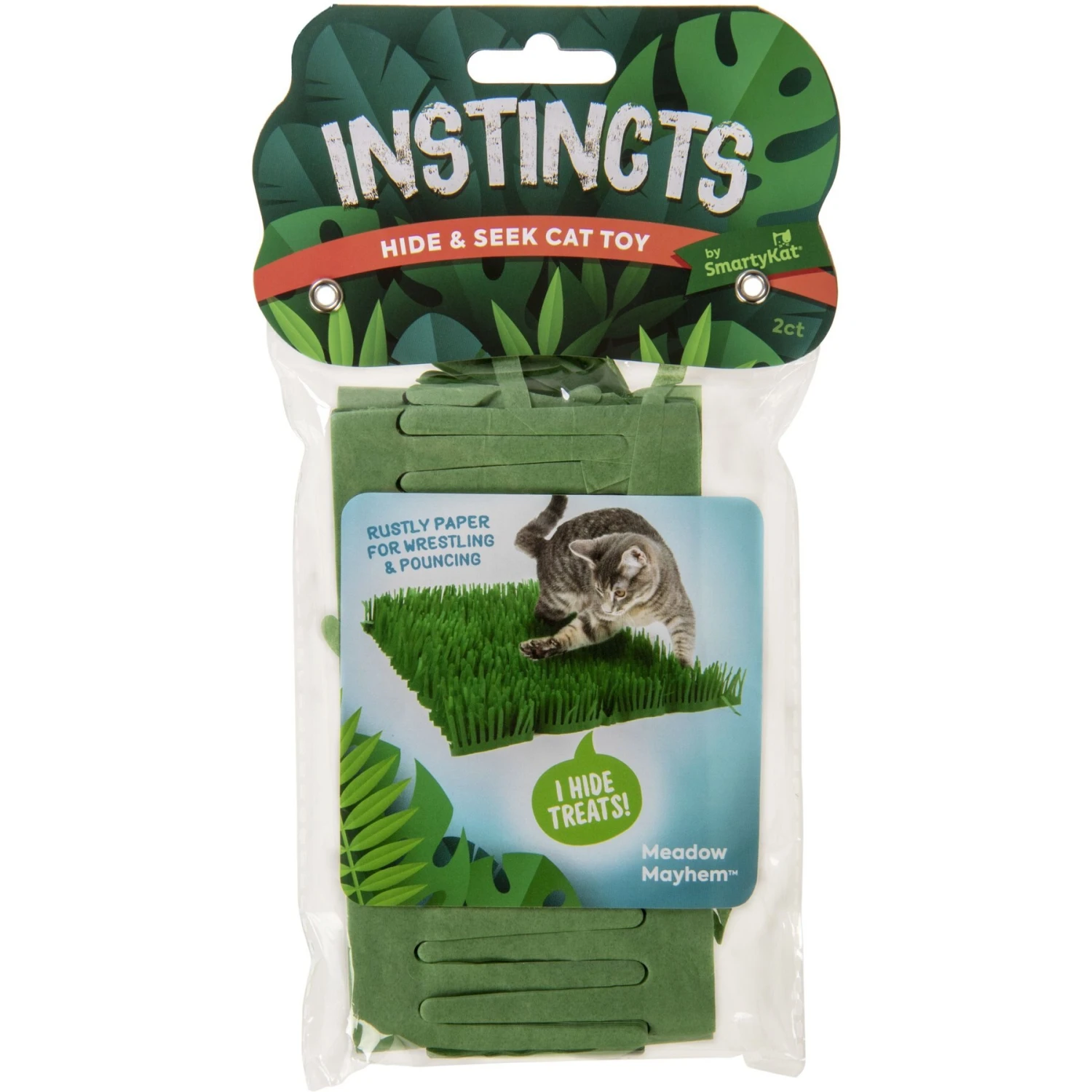 SmartyKat Instincts Meadow Mayhem Paper Grass Hide & Seek Cat Toy, 2-pack 2 SmartyKat Instincts Meadow Mayhem Paper Grass Hide & Seek Cat Toy, 2-pack - Image 2