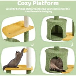 Yaheetech 37-in Coconut Palm Cat Tree, Small, Green & Yellow -Pet Cat Supplies Store 871710 PT5. AC SS1800 V1686249557