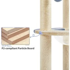Yaheetech 35.5-in Cat Tree With Space Capsule, Small, Blue & Beige -Pet Cat Supplies Store 871726 PT8. AC SS1800 V1686247984