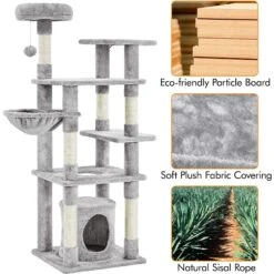 Yaheetech 4-Level Cat Tree, 56.5-in, Medium, Light Gray 11 Yaheetech 4-Level Cat Tree, 56.5-in, Medium, Light Gray -Pet Cat Supplies Store 871774 PT4. AC SS1800 V1686249557