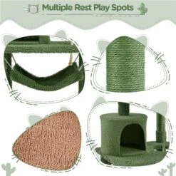 Yaheetech 62.5-in Cactus Cat Tree, Medium, Green & Brown -Pet Cat Supplies Store 871822 PT4. AC SS1800 V1688738707