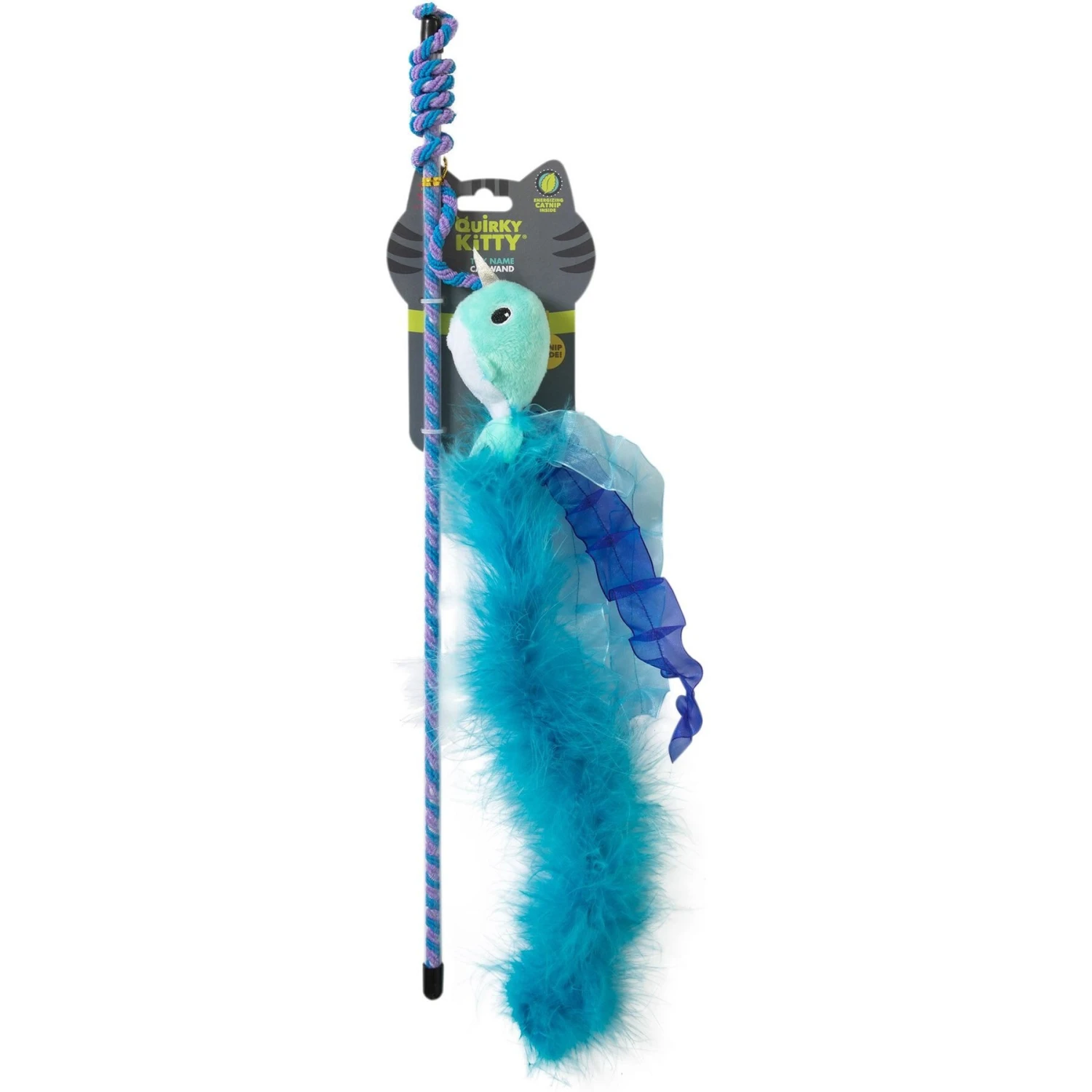 Quirky Kitty Nifty Narwhal Wand Cat Toy 2 Quirky Kitty Nifty Narwhal Wand Cat Toy - Image 2