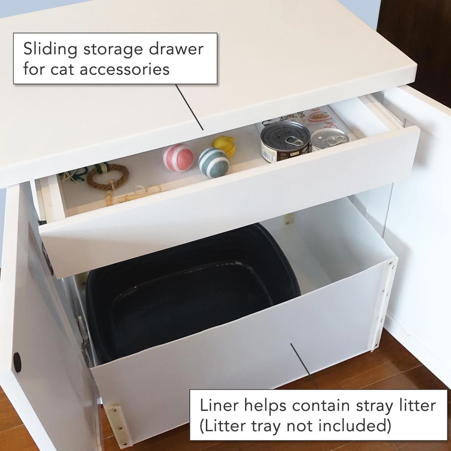 The Refined Feline Deluxe Cat Litter Box, X-Large, White 2 The Refined Feline Deluxe Cat Litter Box, X-Large, White - Image 2