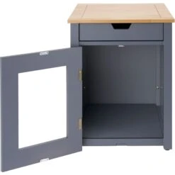 TRINITY 20-in Enclosure End Table With Drawer Cat Litter Box, Dark Grey, Small -Pet Cat Supplies Store 943606 PT7. AC SS1800 V1692301510