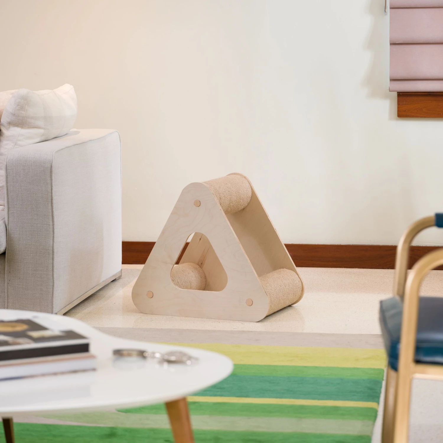 On2Pets Activity Pyramid Three Post Sisal Cat Scratcher, Beige 2 On2Pets Activity Pyramid Three Post Sisal Cat Scratcher, Beige - Image 2