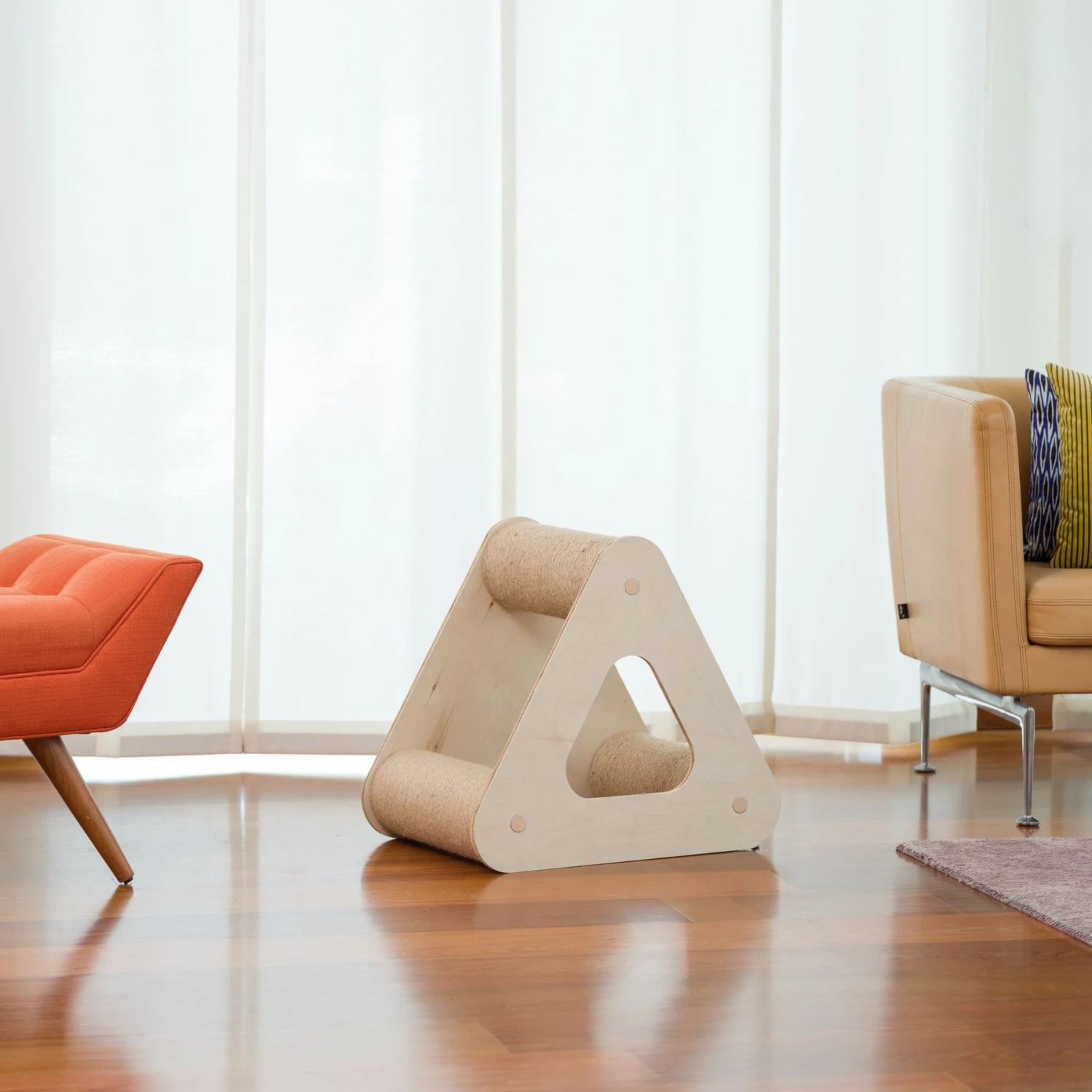 On2Pets Activity Pyramid Three Post Sisal Cat Scratcher, Beige 7 On2Pets Activity Pyramid Three Post Sisal Cat Scratcher, Beige - Image 7