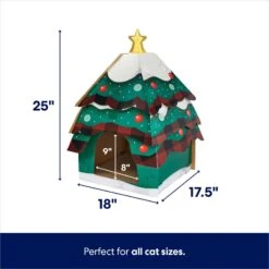 Frisco Holiday Christmas Tree Cardboard Cat House & Frisco Holiday Santa's Workshop Cardboard Cat House -Pet Cat Supplies Store 986190 PT2. AC SS1800 V1698257848