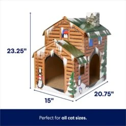 Frisco Holiday Log Cabin Cardboard Cat House & Frisco Holiday Christmas Tree Cardboard Cat House -Pet Cat Supplies Store 986238 PT2. AC SS1800 V1698258055